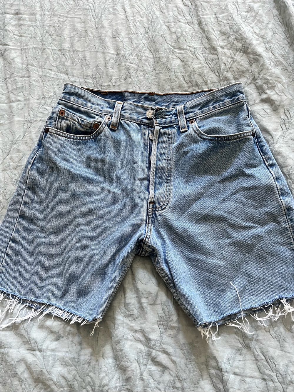 Vintage Levis 501 Classic Light Blue Denim  Shorts